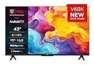 TCL 43V6BK 43-inch 4K Ultra HD, HDR TV, Smart TV Powered by Android TV (Dolby Audio, Voice Control, Compatible with Google Assistant)