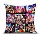 MUKESH HANDICRAFTS Polyester Photo Cushion/Pillow with Filler. Size:- 12X12 Inches, Colour:- Multi, Style 1