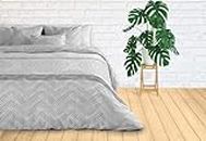 TEXTIL-HOME - Parure de lit avec Housse de Couette réversible en Microfibre Mandala, Lit 180 (260x240cm) + Comprend 2 taie d'oreiller 70x40cm. Couleur Gray