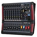 Weymic T-Series Professional Mixer for Recording DJ Stage Karaoke Music Application w/USB Drive for Computer Recording Input, XLR Microphone Jack, 48V Power for Professional (8-Channel)