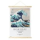 Grupo Erik - Wall Scroll, Décoration Murale en Tissu 53 x 71 cm - La Grande Vague de Kanagawa , Poster en Tissu The Great Wave Off Kanagawa, Poster Toile, Kakemono