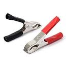 BE-Tool Heavy Duty Crocodile Clip, Alligator Clip Insulated Electrical Testing Circuit Large Clamps 2pcs Red + Black
