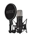 RØDE NT1 Signature Series micrófono de condensador de gran diafragma de la con soporte antivibraciones, filtro antipop y cable XLR para producción musical, grabación de voz, streaming y podcasting