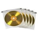 Hama Pochettes de protection doubles (en plastique, pour CD/DVD/Blu-Ray, 2 CD par pochette, lot de 50) Blanc/Transparent