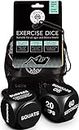 Exercise Dice - Fitness Workout Gear for Home Gym. PE Equipment and Accessories, Personal Trainer Work Out Game Supplies for Adults (White (Intermediate))