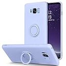 BENTOBEN Samsung Galaxy S8 Case, Slim Silicone Soft Rubber with 360° Ring Holder Kickstand Car Mount Supported Shockproof Bumper Protective Non-Slip Cute Case for Samsung Galaxy S8 5.8" (2017), Purple
