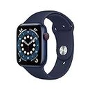 Apple Watch Series 6 44mm (GPS + Cellular) - Boîtier En Aluminium Bleu Avec Bracelet Sport Bleu Marine (Reconditionné)