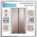 Insulated Door Curtain, [Upgrade EVA] Magnetic Thermal Insulated Door Cover to Keep Temperature for Room/Kitchen, Keep Draft Air Out, Self Sealing, Hands Free, Pet/Kids Friendly - 34"x82"