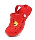 Kids Boy and Girl Garden Clogs Slip on Water Shoes Children Sandals for Indoor Outdoor Red Big Kid 4