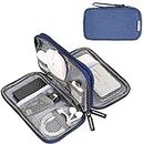 SaleOn Portable Storage Organizer for USB Cable, Earphone, Power Bank,Charger, Hard Disk & Digital Gadgets, Digital Organizer Pouch with Mesh Pockets, Dual Zippers & Elastic Loops for Travel-NavyBlue