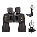 GOR® 20 x 50 Military Binocular with Tripod Adapter and Cell Phone Adapter Mount Metal - Compatible Binocular Monocular Spotting Scope Telescope Microscope (Combo of 3)