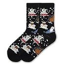 K. Bell Socks Women's Lover Novelty Casual Crew Socks, Dog Bath (Black), Shoe Size: 4-10 (KBWF15H011-01)