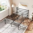 MUTUN Full Bed Frame with Headboard and Footboard, Double Bed Frame, Metal Platform Bed Frame with Storage, Base De Lit Double, No Box Spring Needed