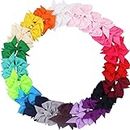 CELLOT 40pcs 3.5" Pinwheel Bow Grosgrain Ribbon Hair Bows Clips for Baby Girls Toddlers Kids in Pairs