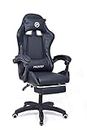 PROSTEP Executive Ergonomic Gaming Chair for Office & Gamers with Premium PU Leather, Adjustable Height with Neck & Lumbar Pillow, Reclining High Back with Foot Rest, Easy Assemble. (Full Black)