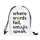 betters tylz jahn2 Emoji Smiley Unicode Turn Bag Backpack Sports Bag Embroidered Hipster Case VERS. Design (approx. 32 x 39 cm One Size Emoji Speaks/white