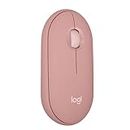 Logitech Pebble Mouse 2 M350s Slim Bluetooth Wireless Mouse, Portable, Lightweight, Customisable Button, Quiet Clicks, Easy-Switch for Windows, macOS, iPadOS, Android, Chrome OS - Tonal Rose