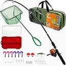 Play22 Fishing Pole For Kids - 40 Set Kids Fishing Rod Combos - Kids Fishing Poles Includes Fishing Tackle, Fishing Gear, Fishing Lures, Net, Carry On Bag, Fully Fishing Equipment - For Boys And Girls