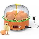 Egg Incubator, 6 Eggs Hatcher Mini Poultry Eggs Hatching Machine with Automatic Turner and Temperature Control Small Poultry Incubator for Hatching Chicken Quail Parrot Duck Bird Eggs…