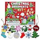 Dezzy's Workshop Christmas Craft Kits - Holiday Crafts for Kids and Adults - Decorate and Paint Your Own Xmas Ornaments - DIY Homemade Ornament Decorating Art Kit - Christmas Crafts Ready to Make
