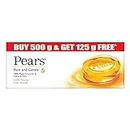 Pears Pure & Gentle Soap Bar (Combo Pack of 5) - With Glycerin for Soft, Glowing Skin & Body, Paraben-Free Body Soaps For Bath Ideal for Men & Women