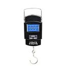 Aliston Electronic Portable Fishing Hook Type Digital LED Screen Luggage Weighing Scale, 50 kg/110 Lb (Black)