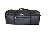 LuggageKing 42-Inch Cargo Duffle Bag - Heavy Duty Outdoor Canvas Military and Army Duffel Bag for Gym, Hiking, Backpacking, Hockey - Durable, Waterproof & Spacious Travel Bag, Black, XL