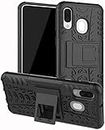 FITSMART Shockproof Armor Heavy Duty Dazzle Case with Stand Double Protective Back Cover for Samsung Galaxy A40 / SM-A405FN/DS - Black