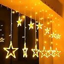 FABUNIK led Lights for Home Decoration Star Fairy String Lights, Plug in String Lights 12 LED 4 Meter Lights for Christmas, New Year, Weeding Indoor Outdoor Decoration (Warm White) (Star Light)