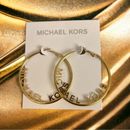 Michael Kors Jewelry | Michael Kors Women's Gold-Tone Stainless Steel Logo Hoop Earrings | Color: Gold | Size: Os