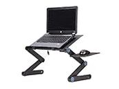 Laptop Stand Tray - Lapdesk - Work from Home - Adjustable Foldable Lightweight - Table Desk - Standing Desk - Aluminum Portable and Adjustable Laptop Computer Table/Stand with Ventilation Holes