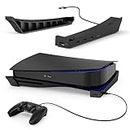 Horizontal Stand for PS5 Console with 4-Port USB Hub, MENEEA Upgraded PS5 Accessories Base Holder for Playstation 5 Disc & Digital Editions, 1 USB 2.0 Data Port & 3 Charging Port Extension