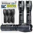Bell + Howell LED Taclight Tactical Flashlights High Lumens LED Flashlight 3 Pack Pocket Flashlight Zoomable Small Flashlights Waterproof 50,000 Hour LED, 5 Modes, Waterproof Durable Aluminum, 3 Pack