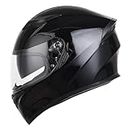 FOCCAR Dual Visor Motorcycle Hat | Full Face Dual Visor Dirt Hat | Mountain Hat for Motorcycles, Scooters & Mopeds, Street Hat for Adults Men and Women