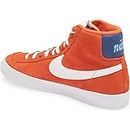 Nike Mens Blazer Mid 77 Basketball Shoes, Orange/White/Deep Royal Blue,10 US