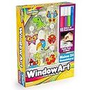 Creative Kids Window Paint Art Stickers Kit – Children’s Make Your Own Fun Suncatchers Set – 24 Sun Catchers, 24 Suction Cups & 11 Paints – DIY Car Window & Mirror Arts & Crafts Kit Children