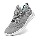 FUJEAK Women Walking Shoes Fashion Sneakers Athletic Casual Road Running Breathable WorkoutGym Tennis Lace Up Comfortable Lightweight Shoes Grey