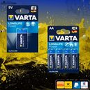 Varta Micro Mignon Baby Batterien Longlife Power Battery AA 9V NEU 1-10 Pack