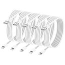 5pack 10 ft iPhone Charger Long Cord [Apple MFi Certified] 10ft Lightning to USB Charging Cable Fast High Speed Data Sync Charger Cords for Apple iPhone 14/13/12/11 Pro Max/XS MAX/XR/XS/X10 foot white
