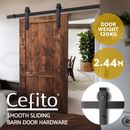 Cefito Sliding Barn Door Hardware Track Set 2.44m Roller Kit Slide Office