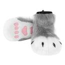 hbbhml Animal Fuzzy Bear Cat Wolf Dog Fox Fursuit Feet Paw Claw Shoes Furry Boots Costume Accessories for Adult, Gris, One Size Women/One Size Men