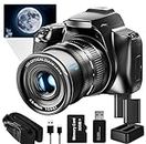 G-Anica Digital Camera, 64MP&40 X Zoom Cameras for Photography & Video,4K Optical Vlogging Camera for YouTube with Flash, WiFi & HDMI Output，32GB SD Card(2 Batteries)