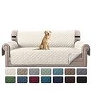 H.VERSAILTEX Sofa Protector for Dogs/Cats/Pets Sofa Slipcover Quilted Furniture Protector with Non Slip Elastic Strap Water Resistant Sofa Covers Couch Covers Seat Width: 66" (Sofa, Ivory/Beige)