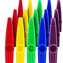 15 Pieces Plastic Kazoos Musical Instruments with Kazoo Flute Diaphragms for Gift, Prize and Party Favors, 5 Colors