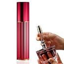 UULANFA Refillable Perfume Atomizer Travel Size Cologne Spray Bottle Empty Mini Perfume Bottles Striped Design Portable Scent Pump Case Easy to Fill Perfume Dispenser 5ml (Red)