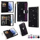 Fashion Glitter Wallet Case Magnetic Flip Cover For Samsung S23 Ultra Note 10