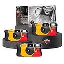 Clikoze Disposable Cameras Multipack - Includes 3 Pack of Kodak Funsaver Single-Use 35mm Cameras with 27 Exposures and Clikoze Photography Tips Card