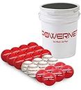 PowerNet Bucket with Cushioned Seat and Training Balls Bundle | (6) Baseballs + (6) 2.8" Weighted Balls + (12) Crushers + Bucket | Perfect for Baseball Soft Toss, Batting, Fielding or Hitting