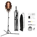 Neverland Beauty & Health 63 Inch Wig Stand Tripod,Metal Adjustable Mannequin Foldable Head Stand with Set for Cosmetology Hairdressing Training