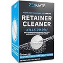 Retainer & Denture Cleaner Tablets - 4 Months Supply (120 pcs) - 3 Min Cleaning of Retainers & Aligner - Dental Cleaners for Odor & Plaque - Fresh & Bright Teeth, Mouth & Night Guard - USA Formulated